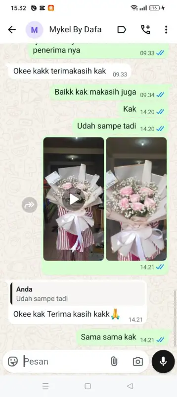Testimonial Papan buket bunga PAGAR ALAM