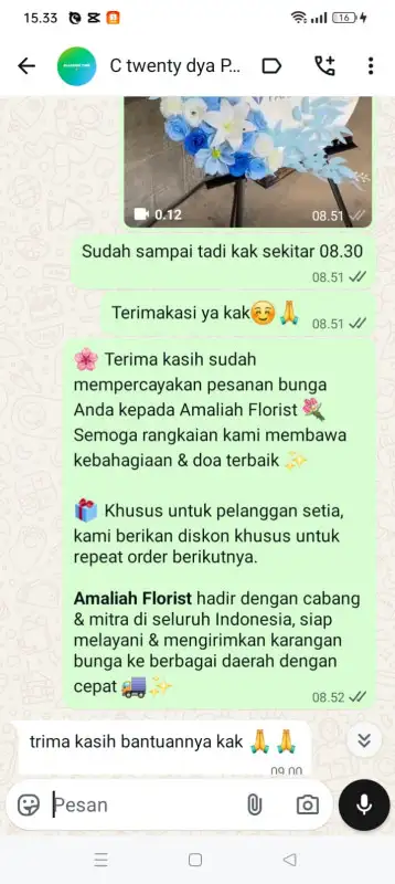 Testimonial krans bunga PAGAR ALAM