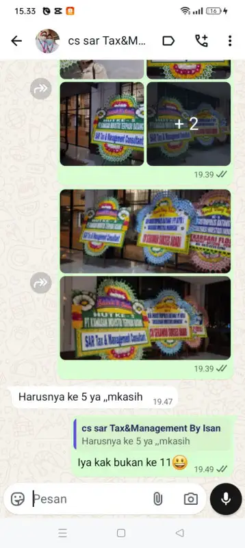 Testimonial papan bunga PAGAR ALAM