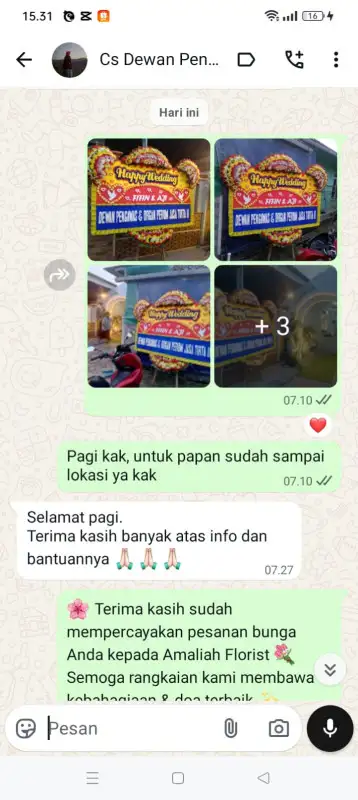 Testimonial papan bunga PAGAR ALAM